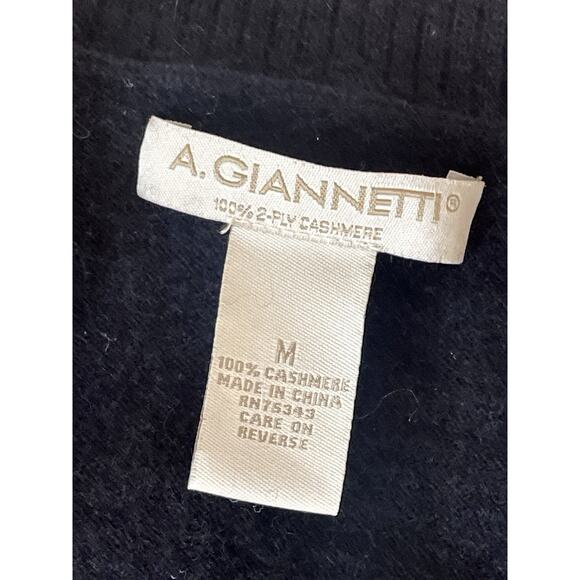 A. Giannetti Argyle 100% Cashmere Sweater Tee M Preppy Old Money Succession - Picture 4 of 5